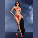 Sexy Lingerie Lace Transparent Three-Point Temptation Padded Push-Up Bra Two-Piece Set