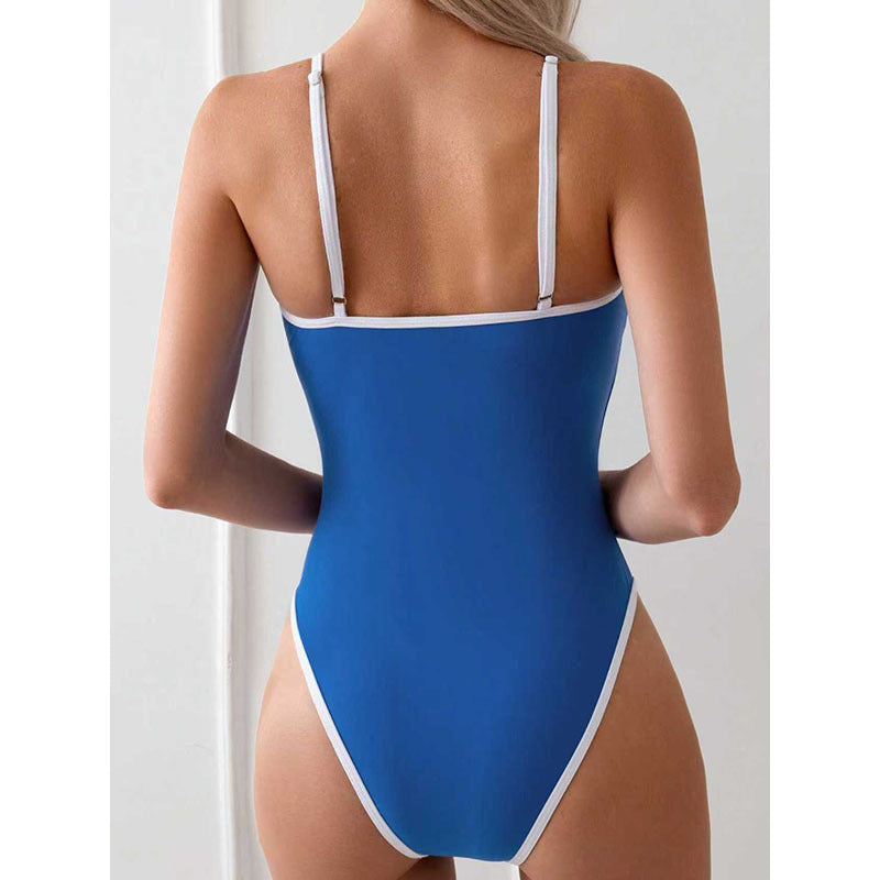 Women's Color-block One-piece Swimsuit Beach Hot Spring Bathing Suit