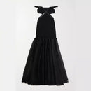 One shoulder fishtail mesh bandage evening dress fashionable high-end dress for women