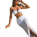 Mesh Long Dress Three-Piece Swimwear Set