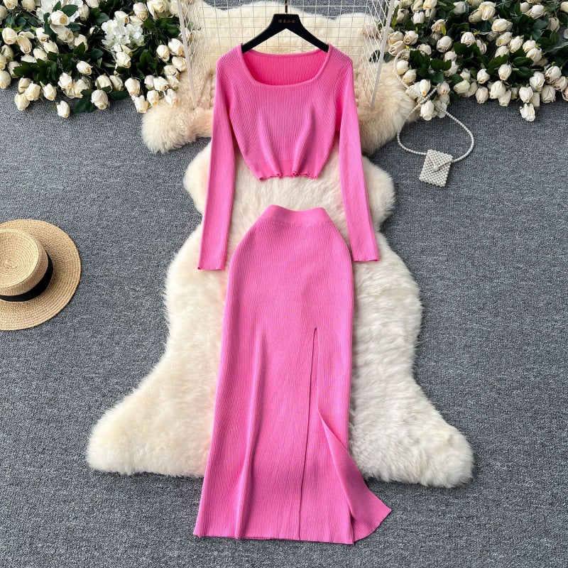 Square Neck Knit Mini Dress – Sexy Slim Fit Bodycon