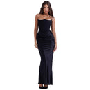 Strapless Backless Bodycon Maxi Dress – Elegant Evening