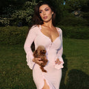 Sexy slim fit ruffle edge dress