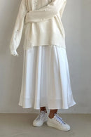 Back Elastic Waist Satin Minx Skirt